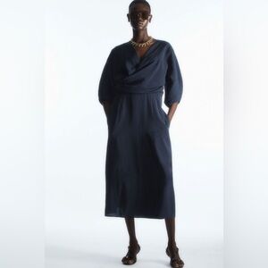 Cos Puff-Sleeve Midi Dress